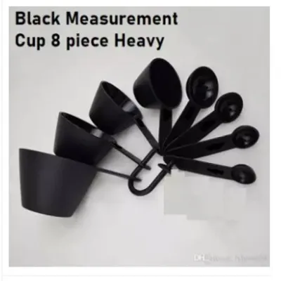 Professional Measurement Cup and Spoon Set Kitchen Baking Tools 8 piece set - Black