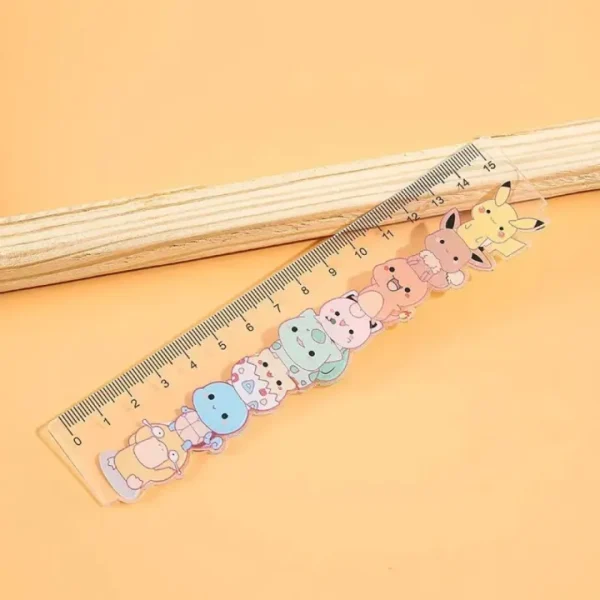 Portable Pikachu Straight Rulers 15CM Doraemon Crayon Shin Chan Ruler DIY Stationery Measurement Tools Award Gift