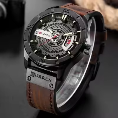 Inspired by curren belt men women CN 8301 Sports Watch Luxury Brand Military Watches Male Analog Date Quartz Watch Men Casual Leather Wrist Watch