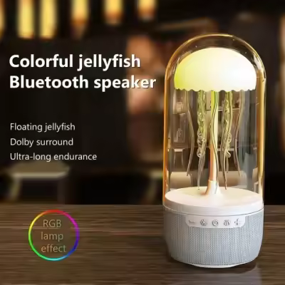 New RGB Color Dynamics Bluetooth Speakers Jellyfish Lava Lamp Portable Stereo Sound Box With Night Light Desktop Audio Player-The Asia Express