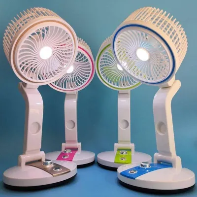 New Rechargeable Folding Table Fan with Led Light